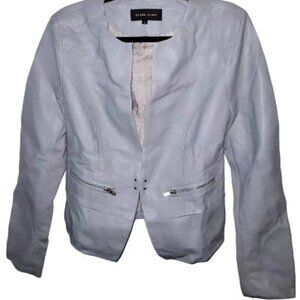 WILSON'S - Sz L - Leather Alternative Blue Gray Bolero Moto Jacket Blazer NWT